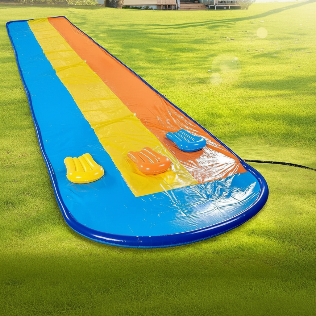 18ft Triple Lane Water Slide With Bodyboards