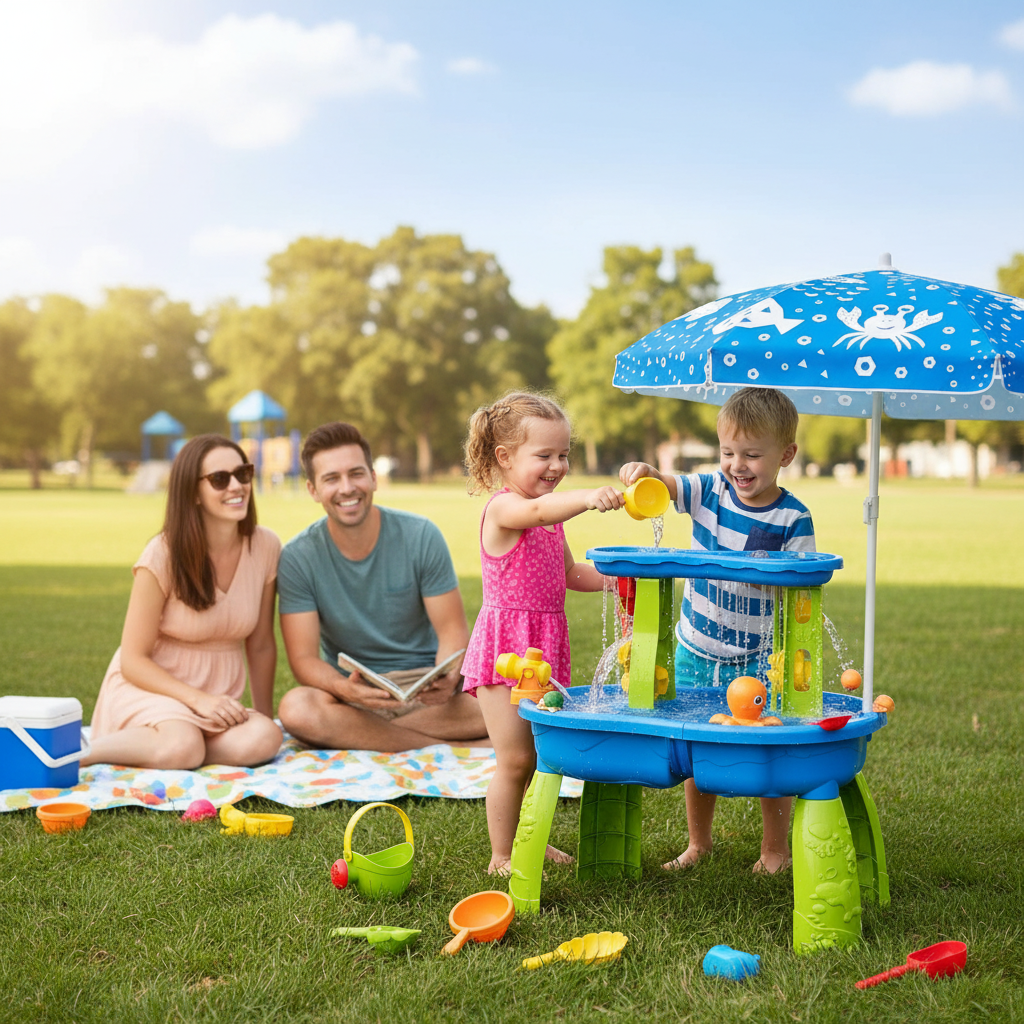 Toddlers Outdoor Splash Water Table With Sand Play Set