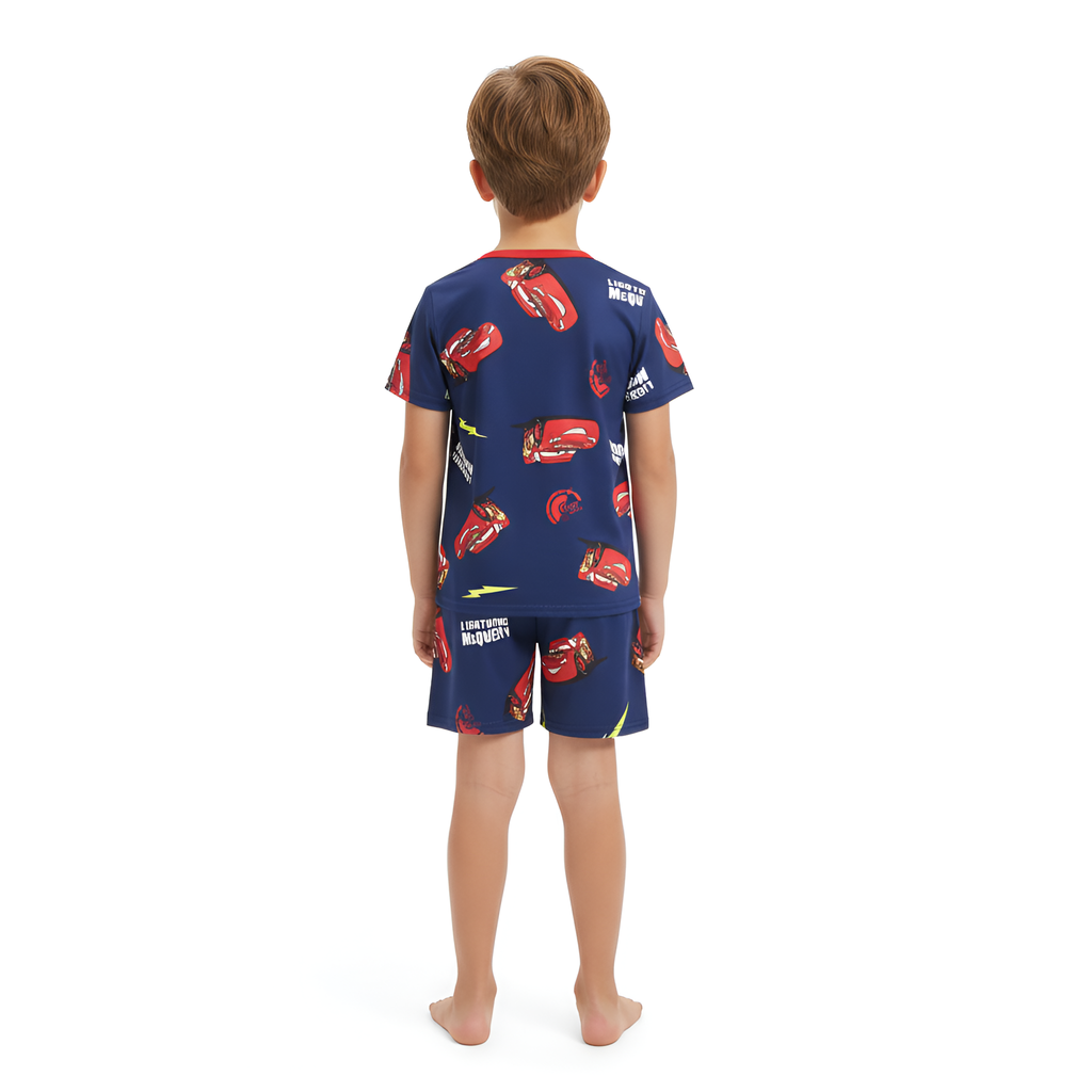 Kids Racing Car Character Printed Pajama Set