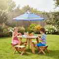 Children Outdoor Table Set With Umbrella