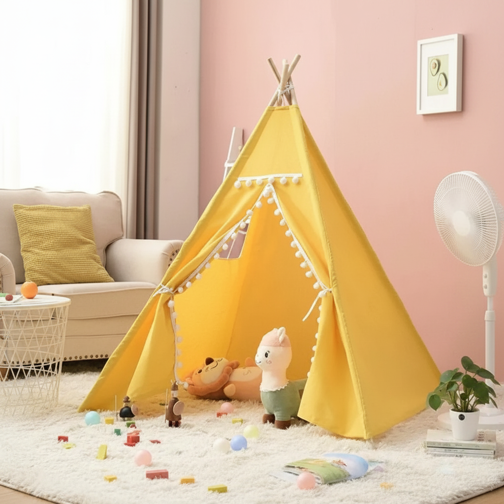 Kids Portable Canvas Teepee Play House