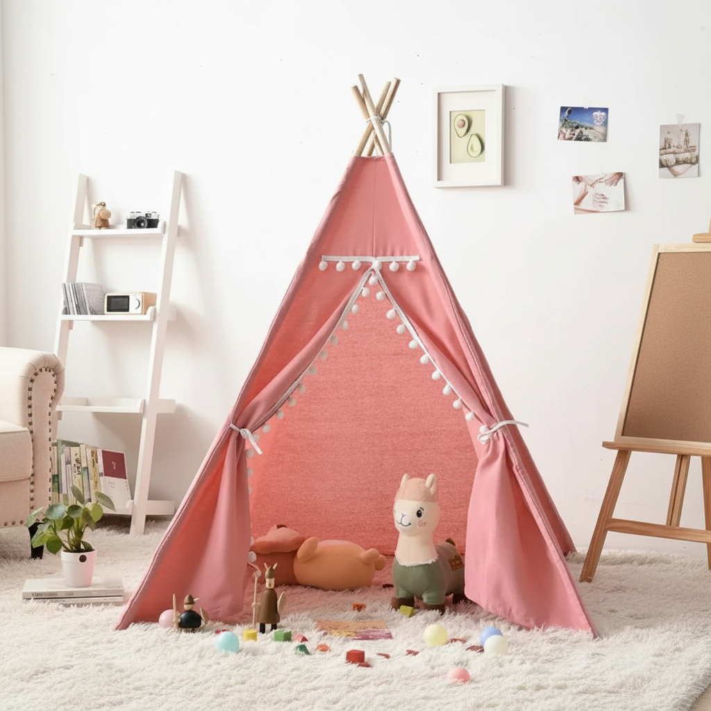 Kids Portable Canvas Teepee Play House