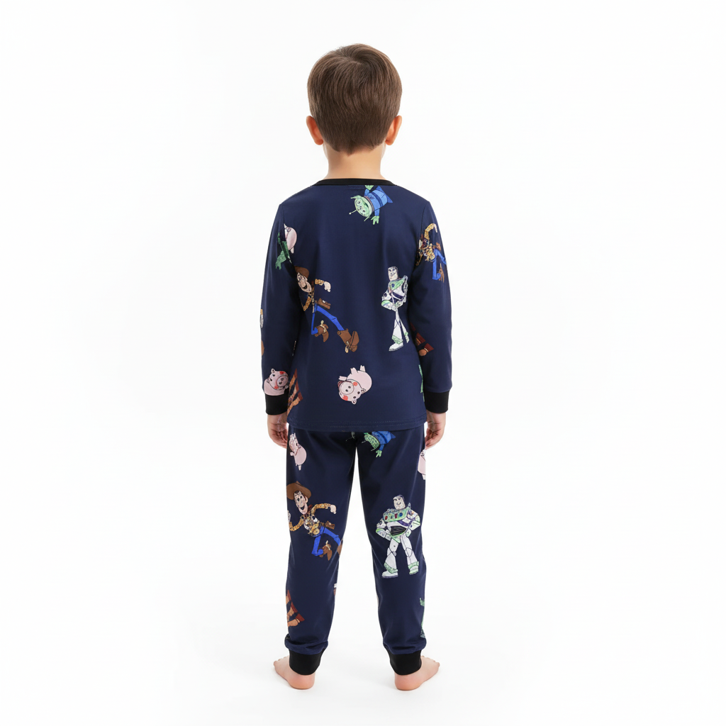 Kids Toy Story Pajama Set With Buzz Lightyear And Woody Print