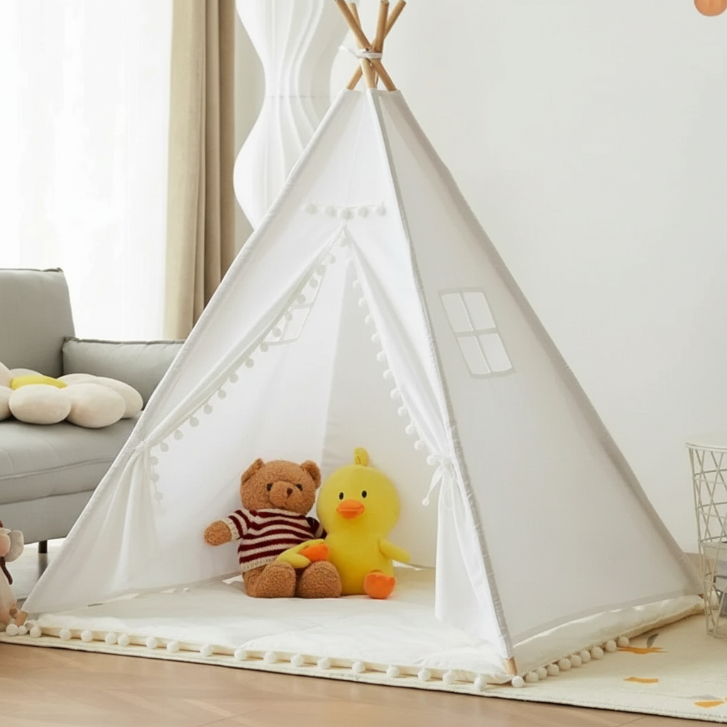 Kids Portable Canvas Teepee Play House