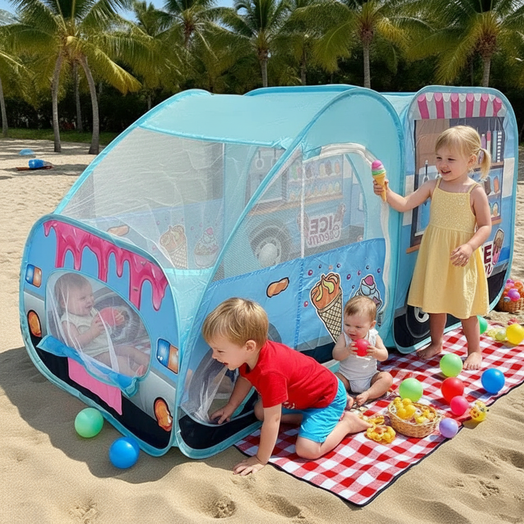 Kids Car Shaped Play Tent With Dual Layer