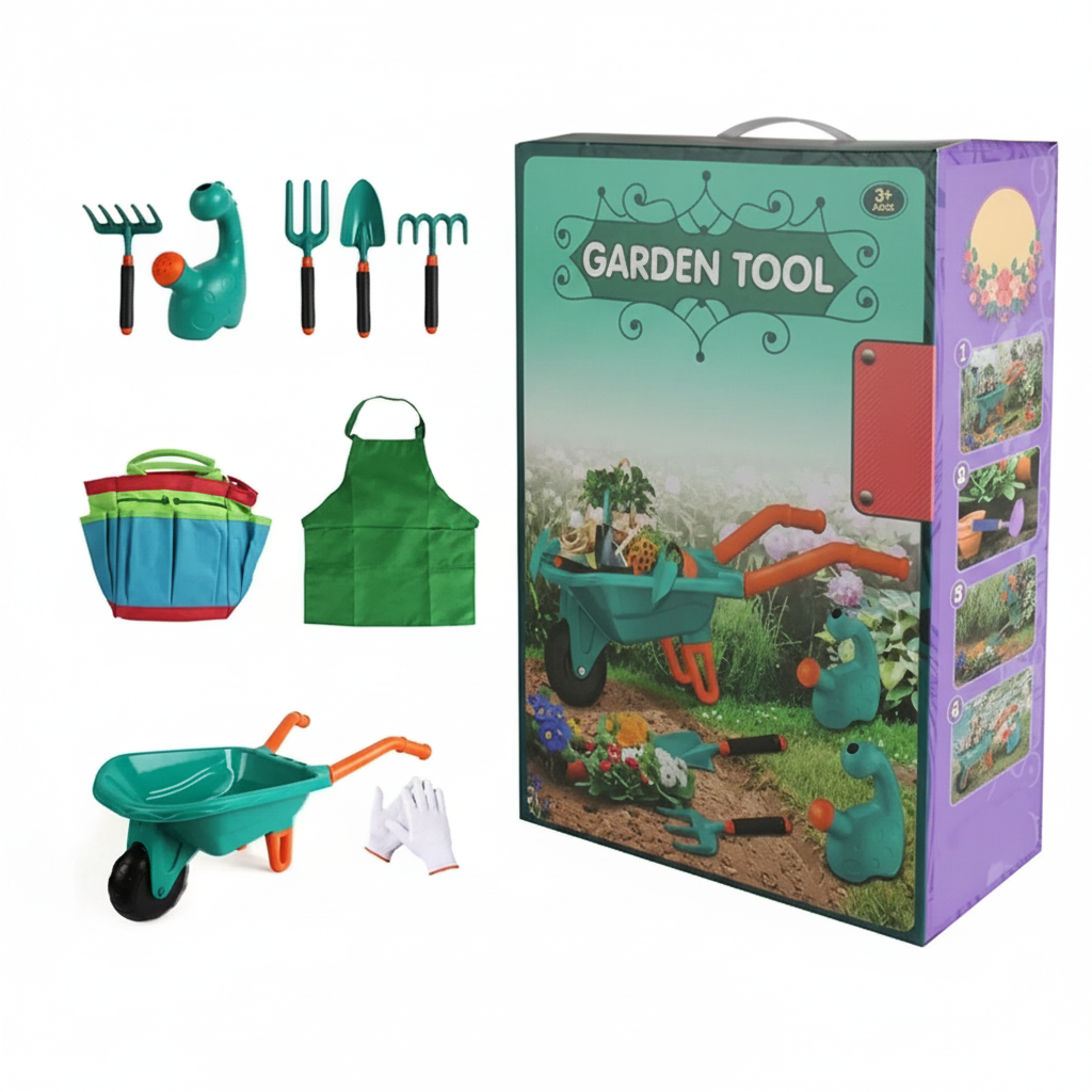 Kids Gardening Set With Wheelbarrow And Tools