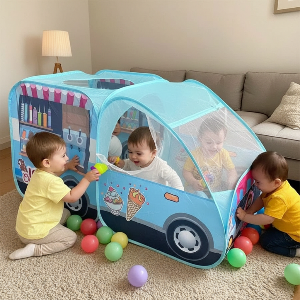 Kids Car Shaped Play Tent With Dual Layer