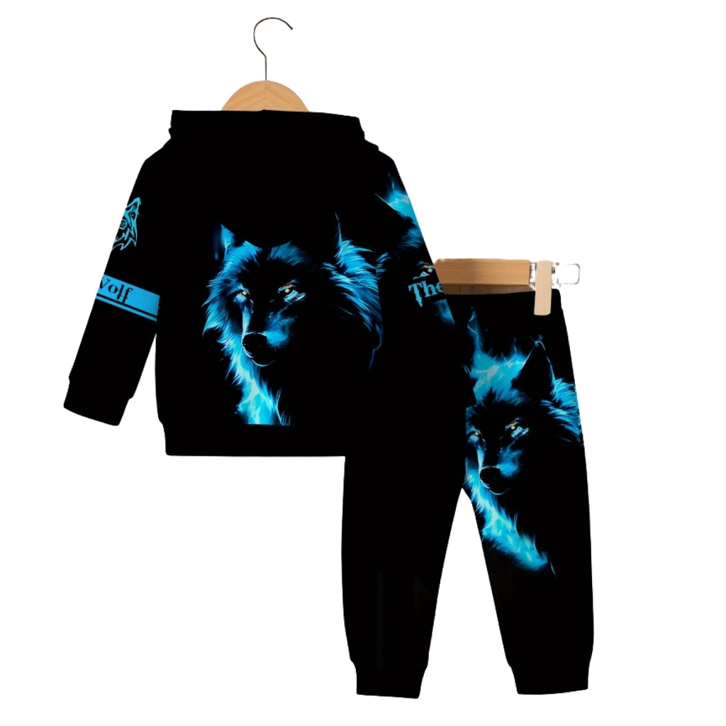 Boys And Girls Wolf King Theme Hooded Onesie
