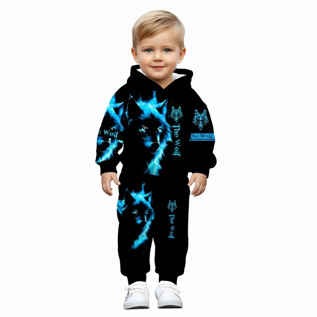 Boys And Girls Wolf King Theme Hooded Onesie