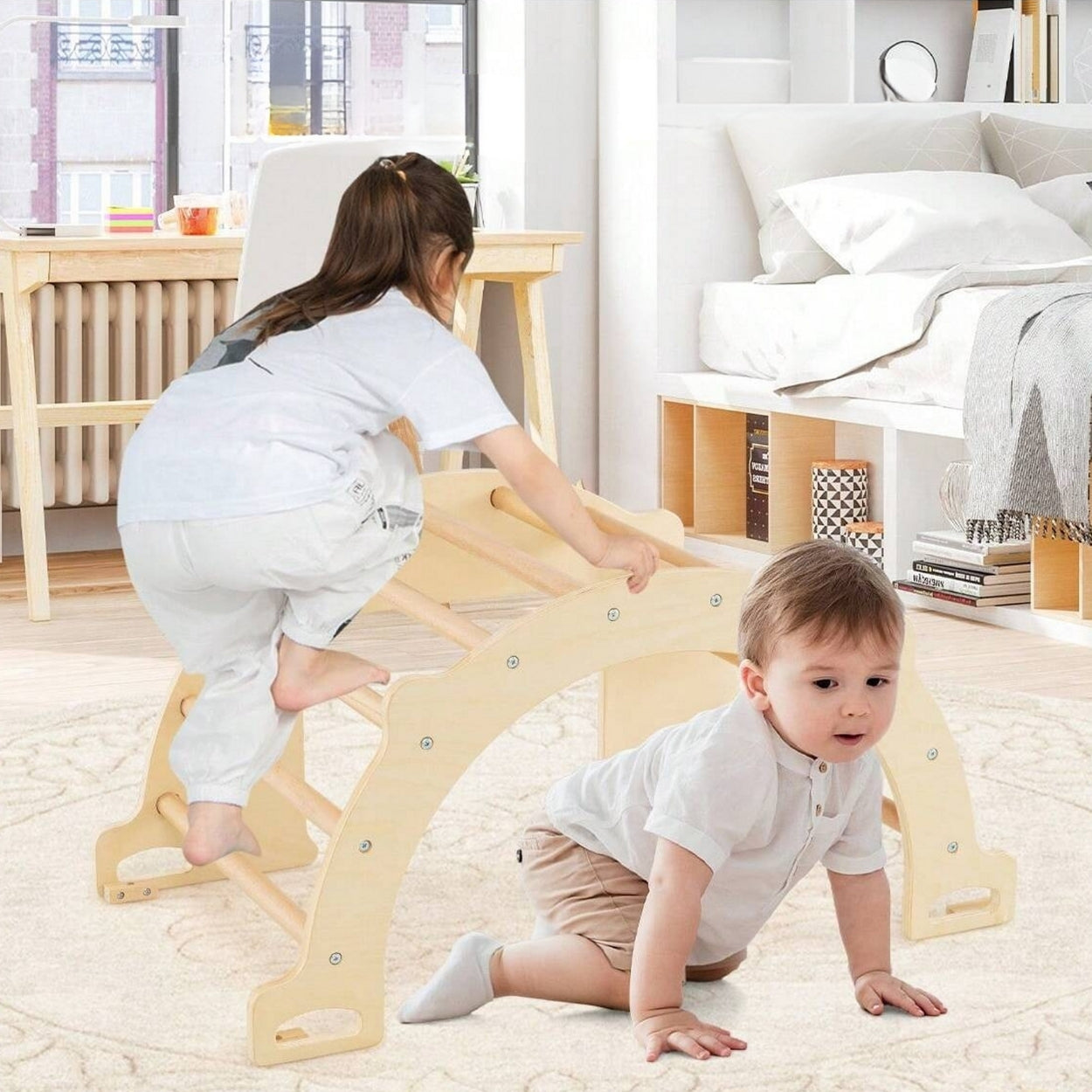 Wooden Climbing Arch Table Climber Toy