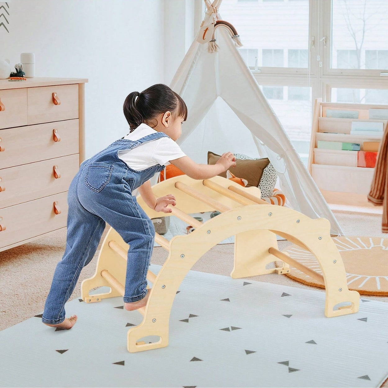 Wooden Climbing Arch Table Climber Toy