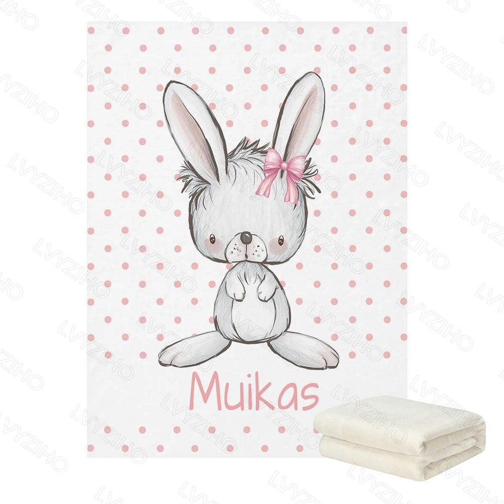 Woodland Animal Blanket Personalized Forest Baby Name Throw