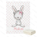 Woodland Animal Blanket Personalized Forest Baby Name Throw