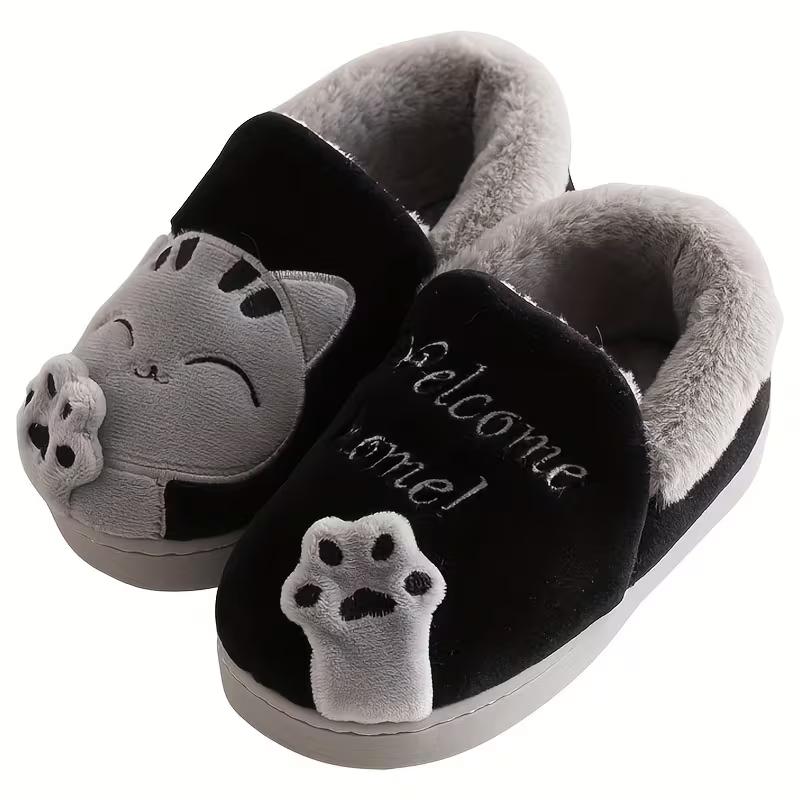Kids Furry Cartoon Design House Shoes