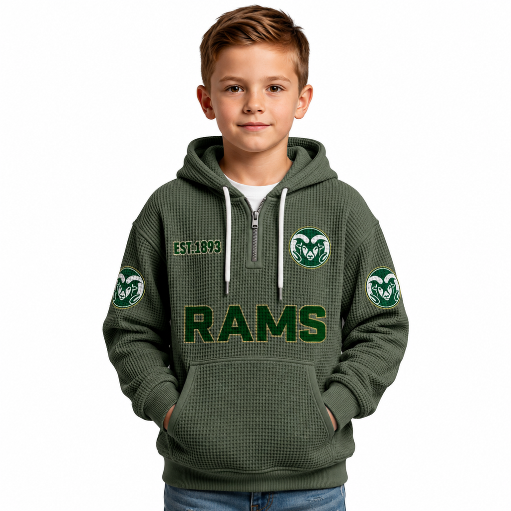 Los Angeles Rams Football Quarter Zip Kids Hoodie