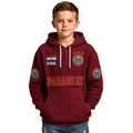 FIFA 2026 Paraguay Printed Waffle Quarter Zip Kids Football Fan Hoodie