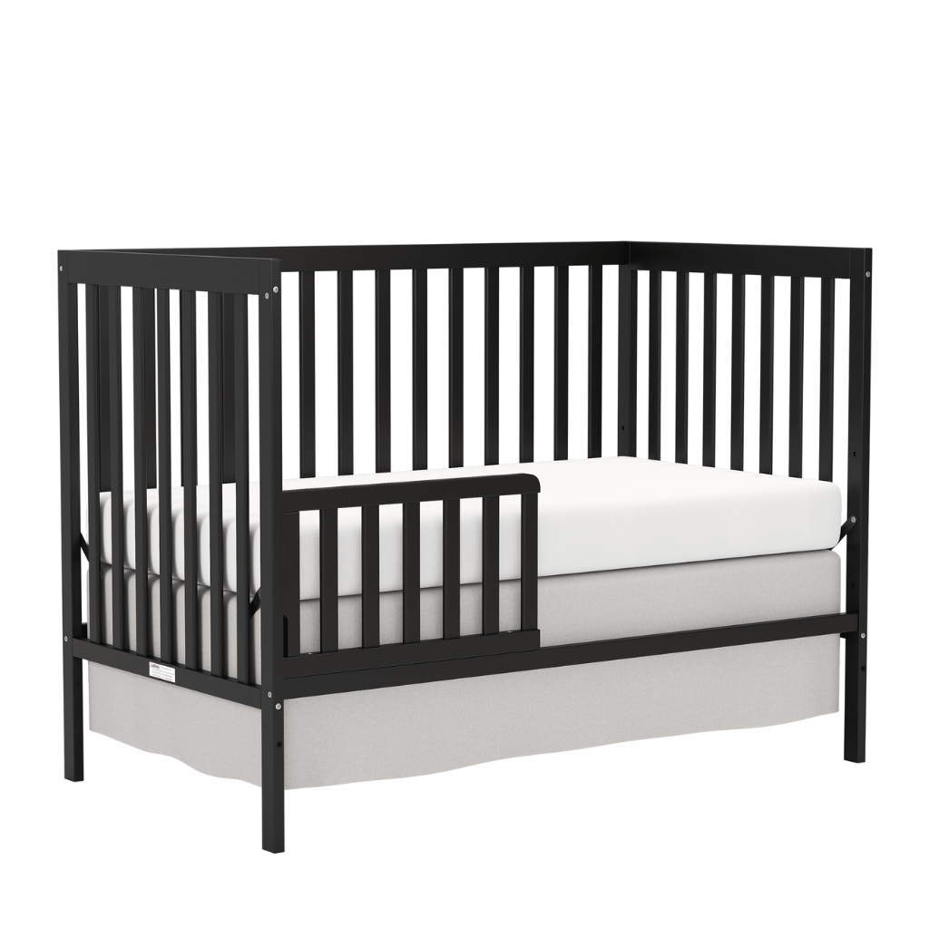 Babies 5 In 1 Convertible Crib Bed With Adjustable Mattress And Pinewood Frame