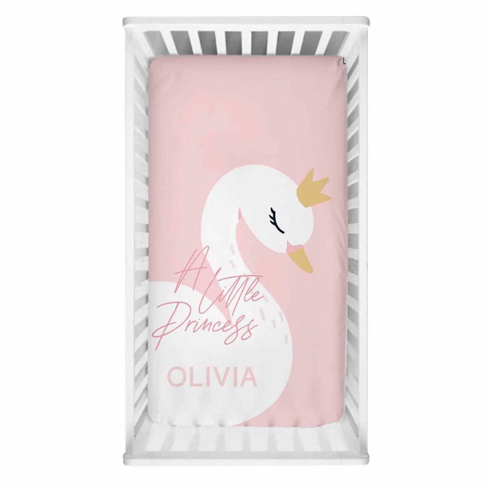 Custom Swan Crib Bedding Set