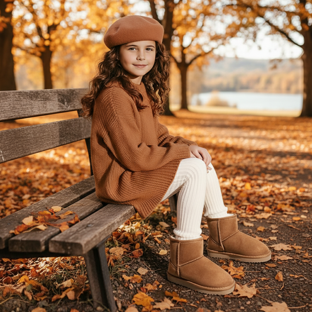 Girls And Boys Faux Fur Lined Snow Shoes