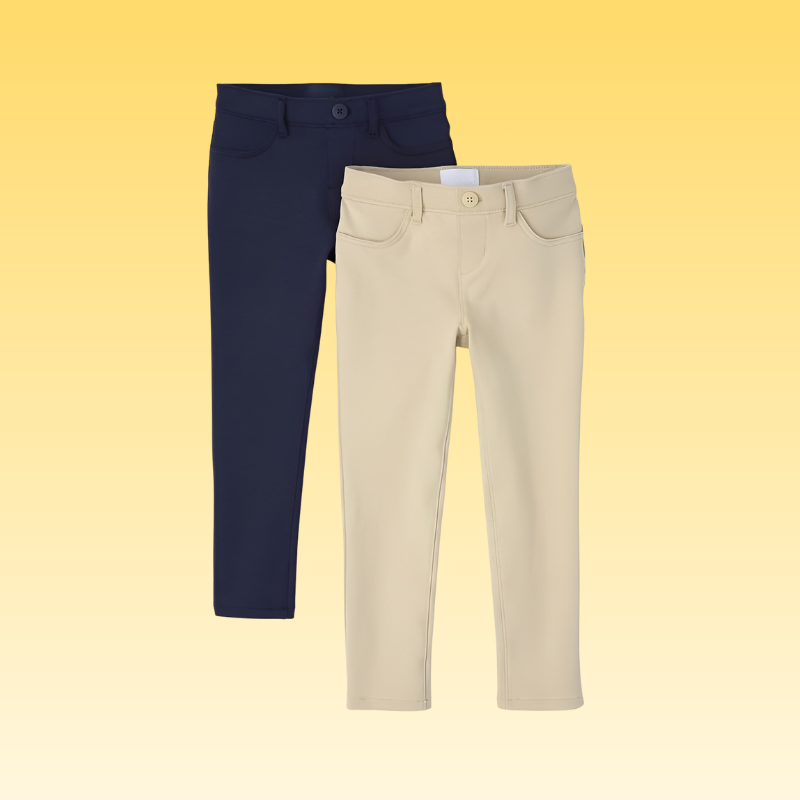 Pack Of 2 Girls Ponte Knit Pull On Jegging Pants