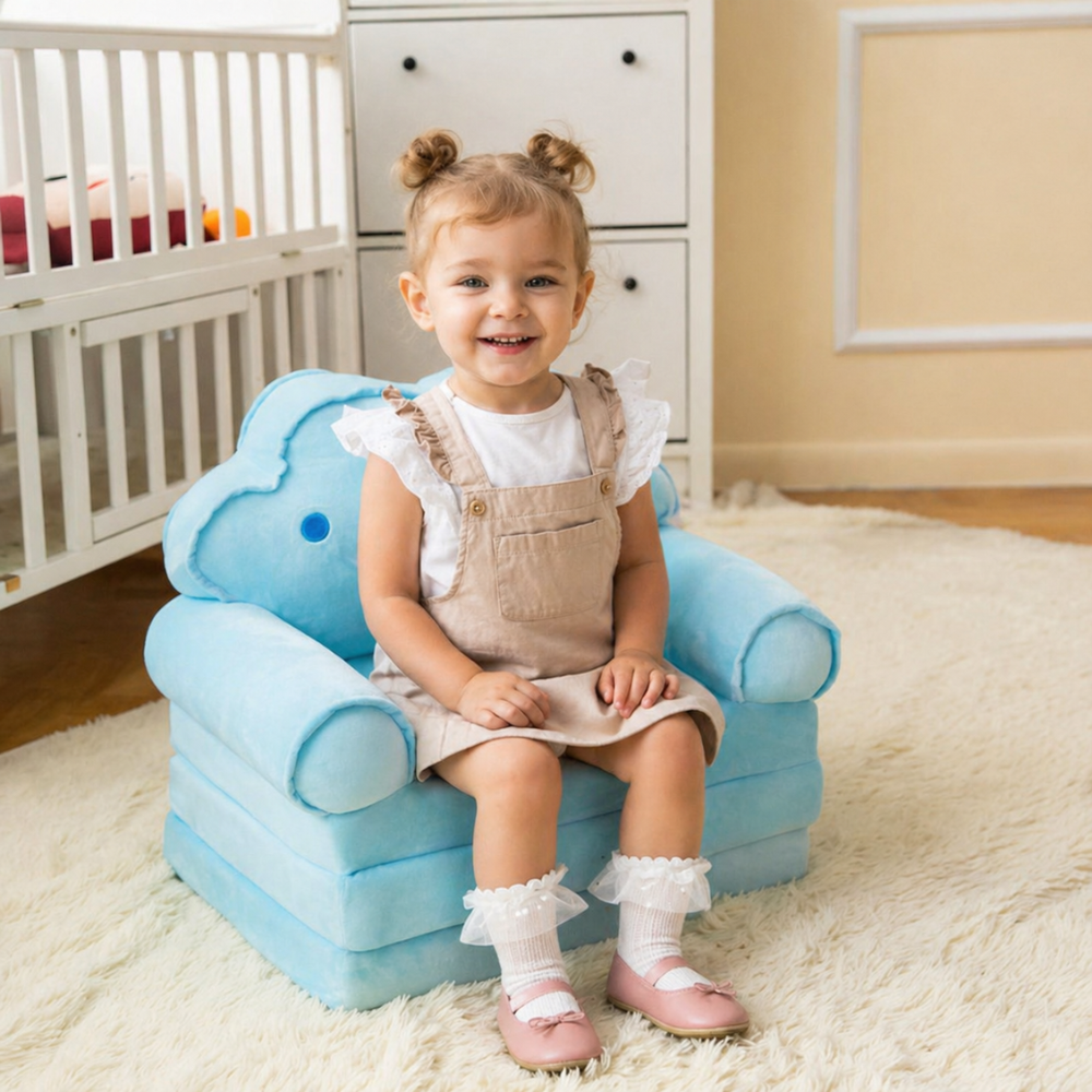 Toddlers Kids Foldable Sofa Bed Princess Chair