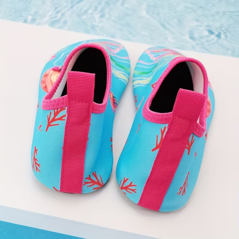 Kids Fish Scale Print Casual Slip On Water Shoes