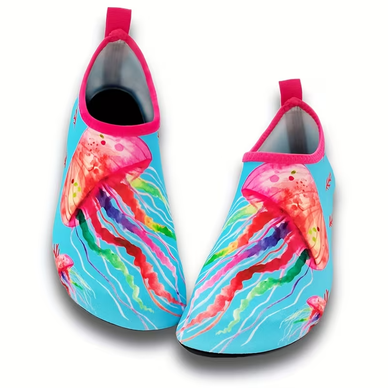 Kids Fish Scale Print Casual Slip On Water Shoes