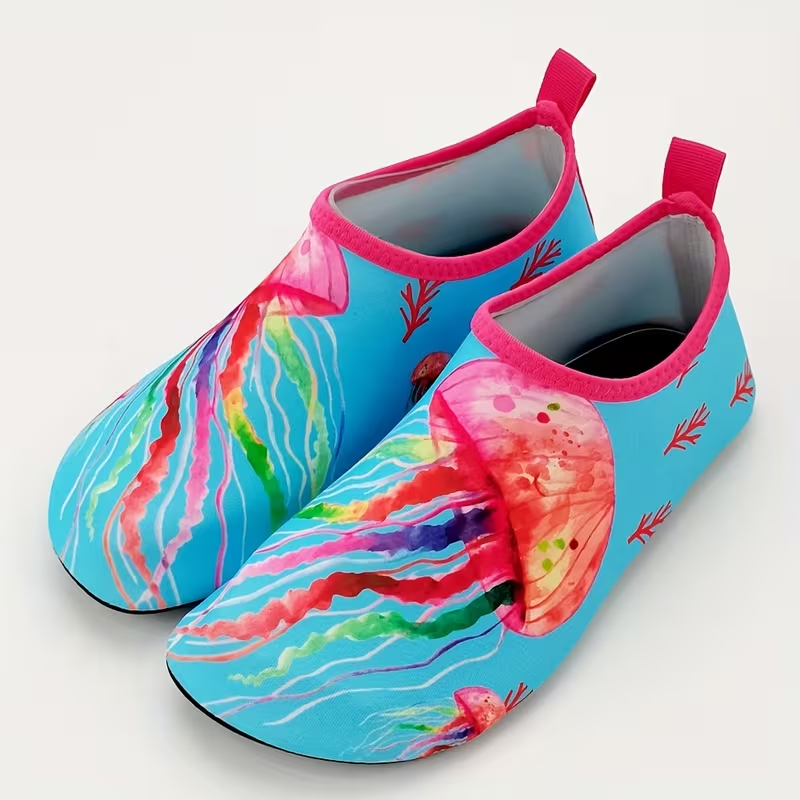 Kids Fish Scale Print Casual Slip On Water Shoes