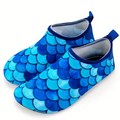 Kids Fish Scale Print Casual Slip On Water Shoes
