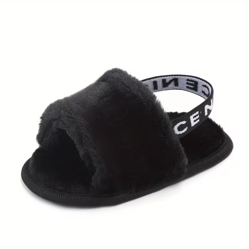 Soft Plush Slip On Indoor Baby Slippers
