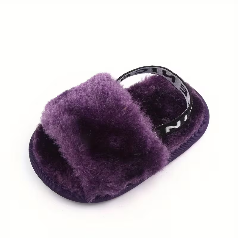Soft Plush Slip On Indoor Baby Slippers