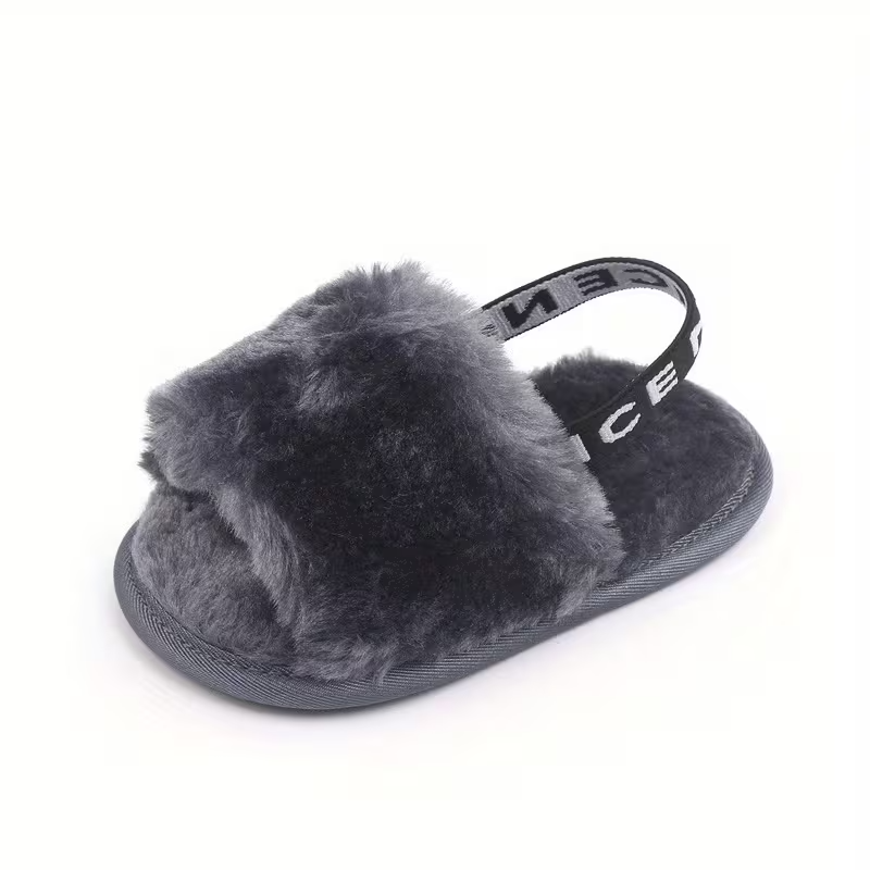 Soft Plush Slip On Indoor Baby Slippers