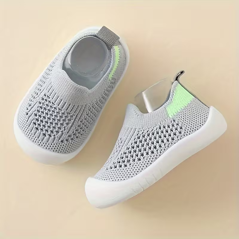 Boys And Girls Checkered Mesh Slip On Sneakers