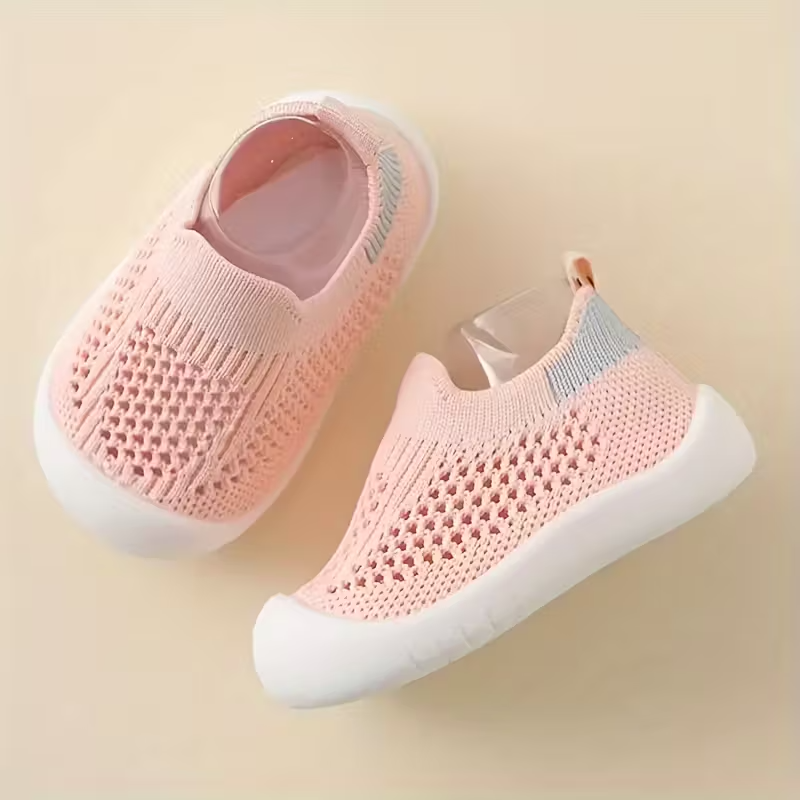 Boys And Girls Checkered Mesh Slip On Sneakers