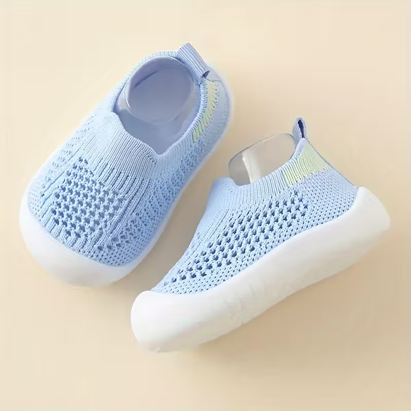 Boys And Girls Checkered Mesh Slip On Sneakers