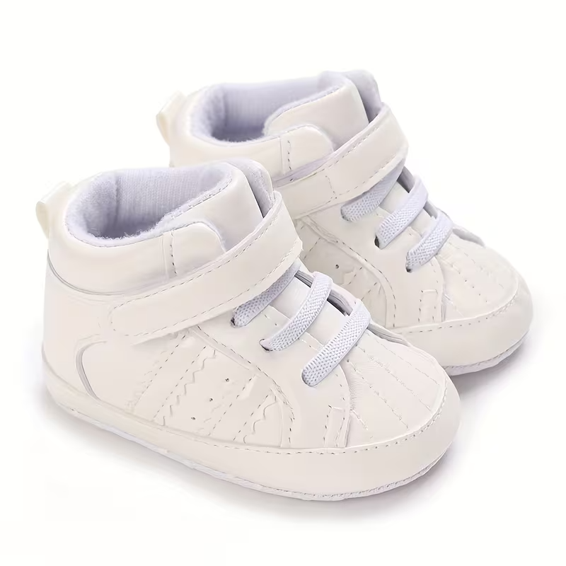 Non Slip Striped Design Sneakers With Adjustable Buckle Closure