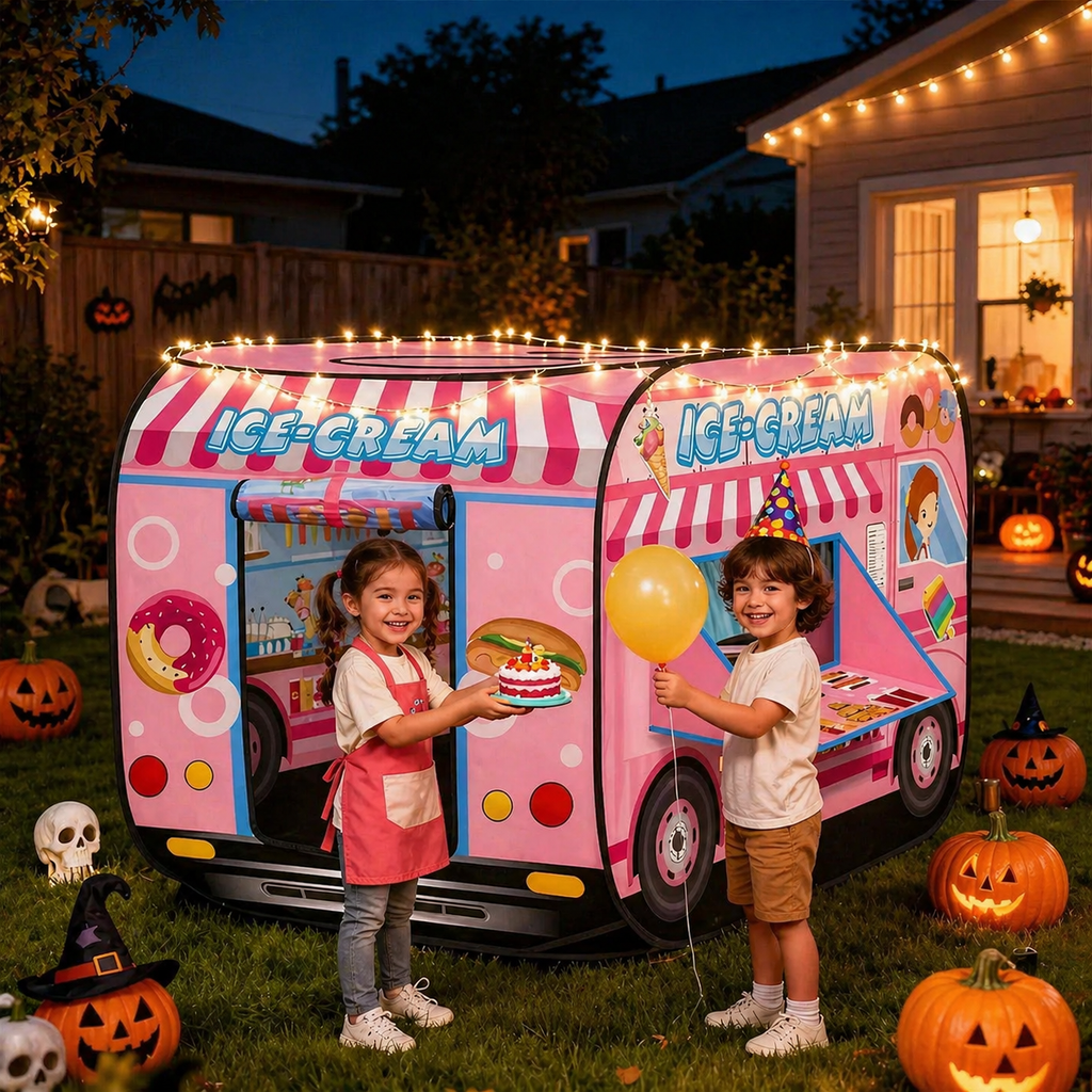 Foldable Ice Cream Themed Truck Design Playhouse Tent