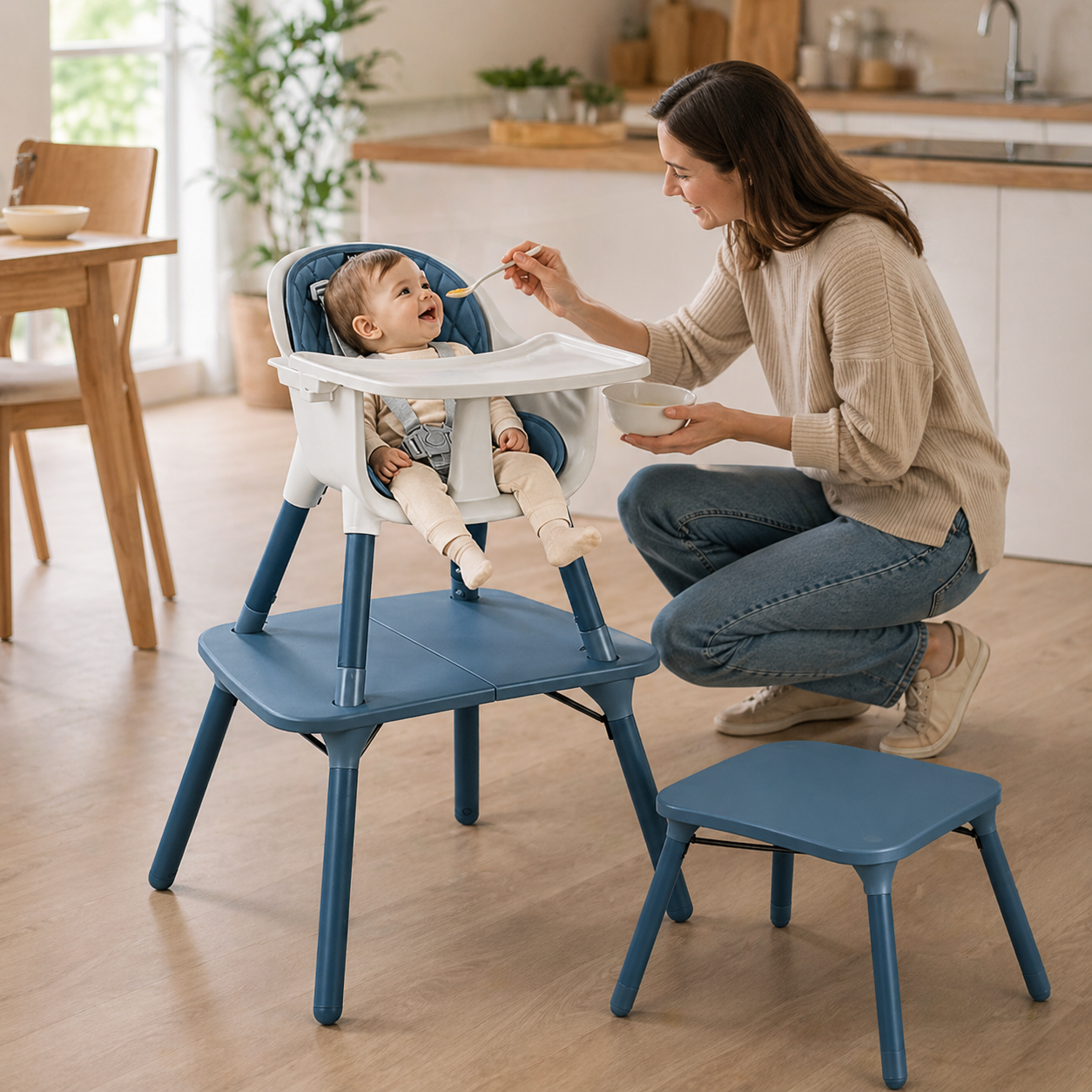 Kids 4 In 1 Convertible High Chair Set