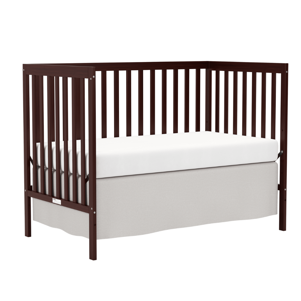Babies 5 In 1 Convertible Crib Bed With Adjustable Mattress And Pinewood Frame