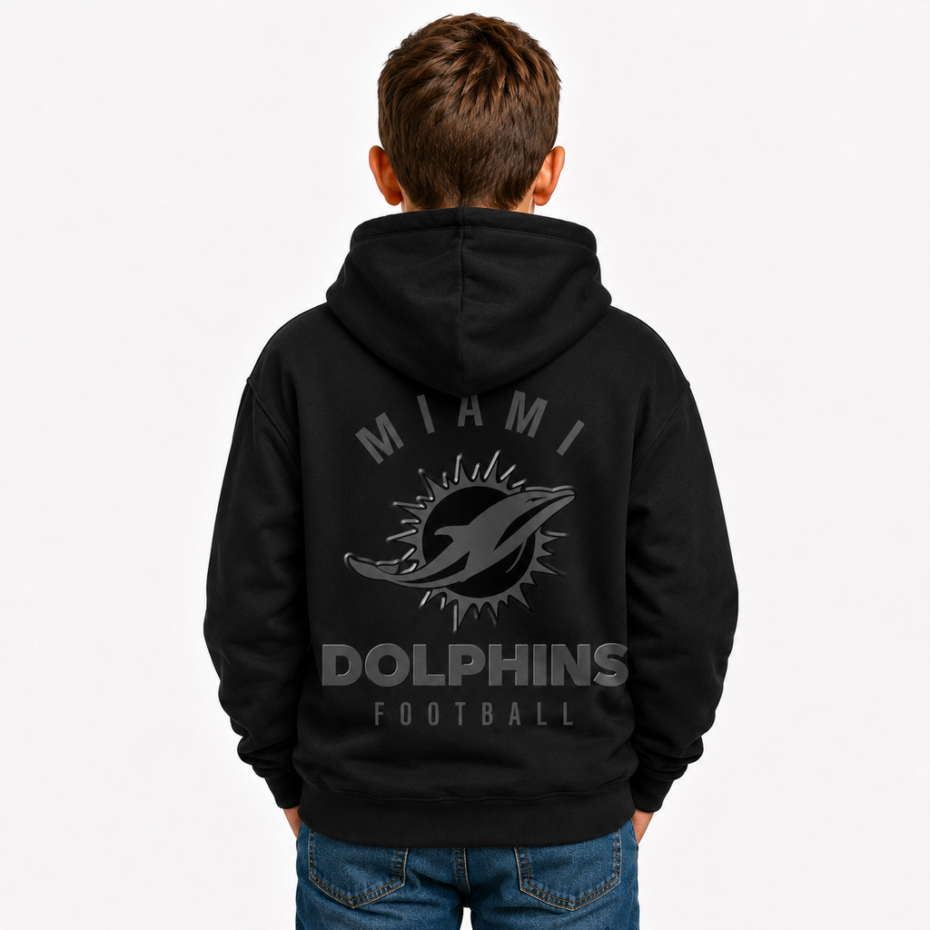 Miami Dolphins Football Themed Graphic Kids Hoodie