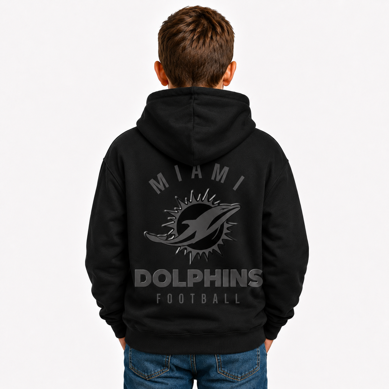 Miami Dolphins Football Themed Graphic Kids Hoodie