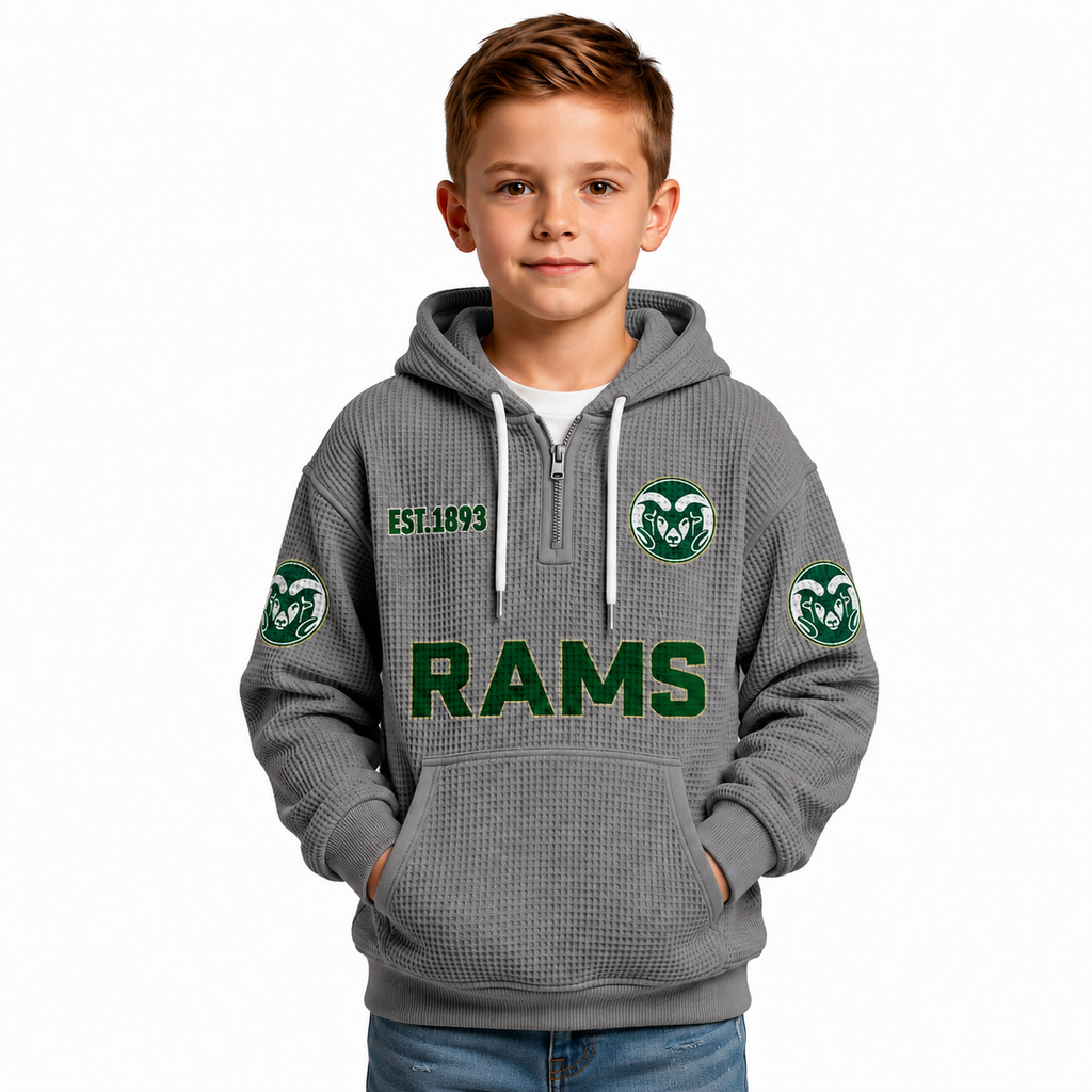 Los Angeles Rams Football Quarter Zip Kids Hoodie