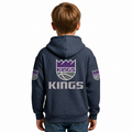 Sacramento Kings EST 1948 Kids Baseball Fan Printed Waffle Quarter Zip Hoodie