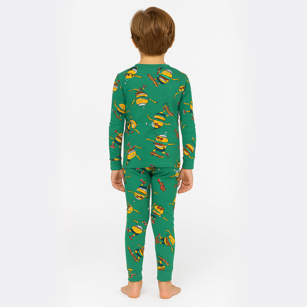 4 Piece Character And Animal Printed Pajamas Sleepwear Set