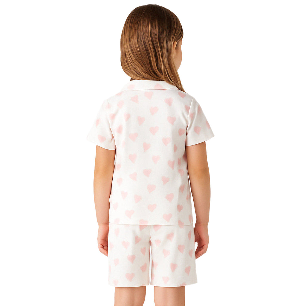 Cordate Printed Snug Fit Short Sleeve Comfy Sleepwear Pajamas