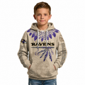 Personalized Native Heritage Themed Baltimore Ravens Kids Football Fan Hoodie