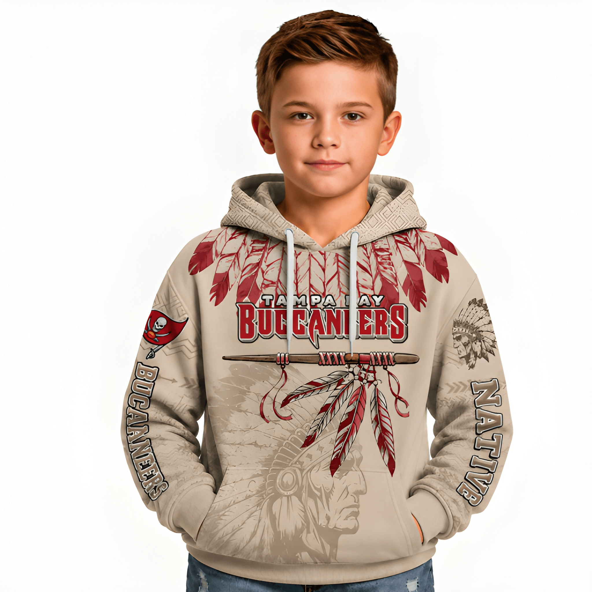 Personalized Buccaneers Kids Zipper Hoodie Heritage