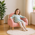 Plush Kids Couch With Comfy Backrest And Armrests Upholstered Floor Sofa