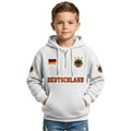FIFA 2026 Germany Printed Waffle Quarter Zip Kids Football Fan Hoodie