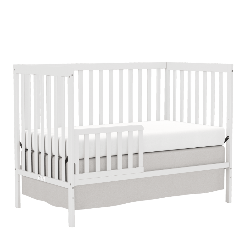 Babies 5 In 1 Convertible Crib Bed With Adjustable Mattress And Pinewood Frame
